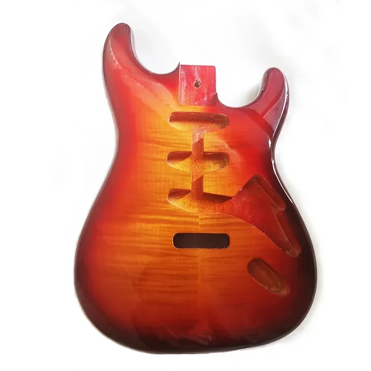 Vysoko kvalitný slnečný slnečný slnečný horný javorový horný popol Alder Body DIY ST Elektrické gitarové telo pre gitarovú budovu