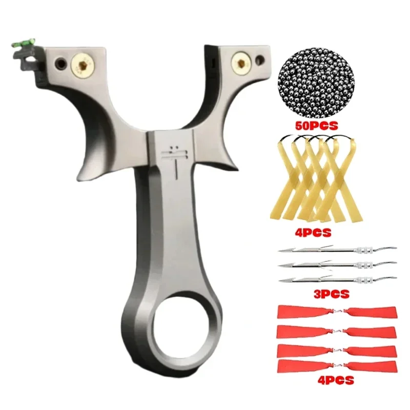 Vysoko presná nehrdzavejúca oceľ Outdoor Hunting Professional Shooting Catapult Hunting Accessories Ploché gumové pásové popruhy