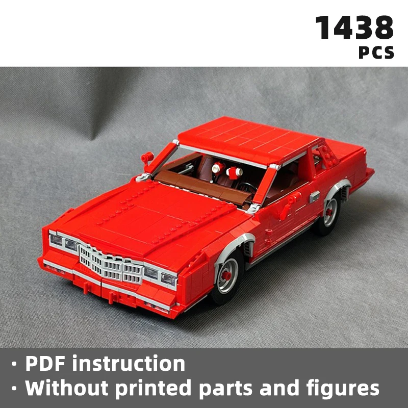 Vysoko presný zlomový film 1982 American Classics Sport Car Trhly Vlastné vintage autá bloky automobilu Motor Building MOC