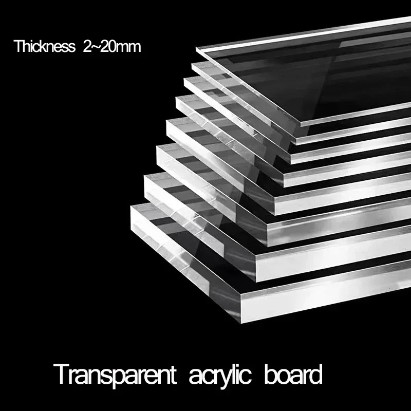 Vysoko priehľadný akrylový plech Cuttable Clear Plastic Plexisklass Board ľahko spracovateľný a tlače hrúbka 2-20 mm