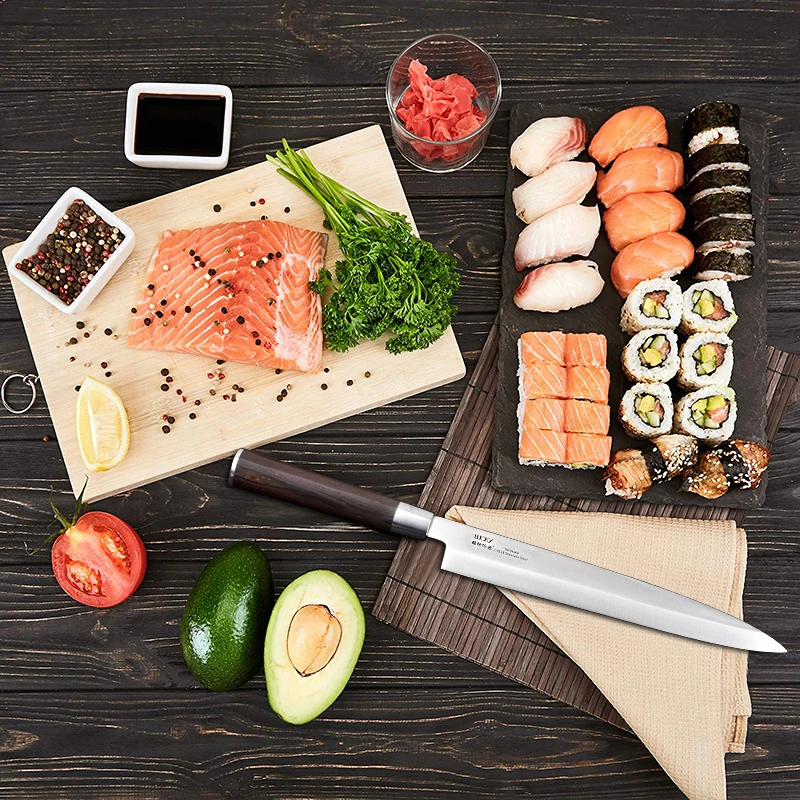 Vysoko uhlíková oceľ ultra ostrý fileting yanagiba sashimi sushi nôž japonský varenie s dobrou rovnováhou