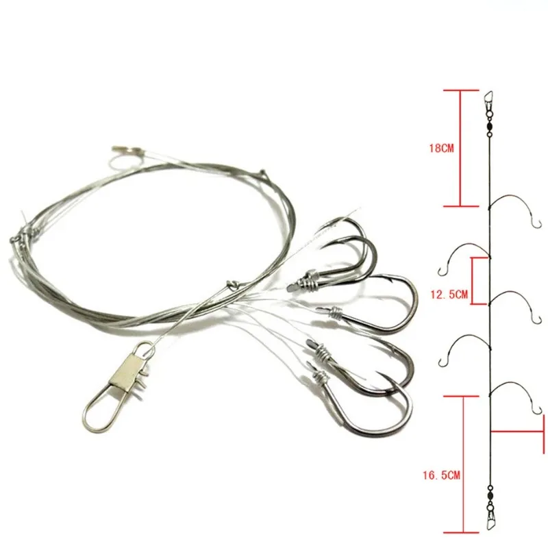 Vysoko uhlíková oceľová šnúrka Hook s 5 malými háčikovými súpravami otočné rybárske náradie návnady návnada Pesca Fishhooks Taint príslušenstvo