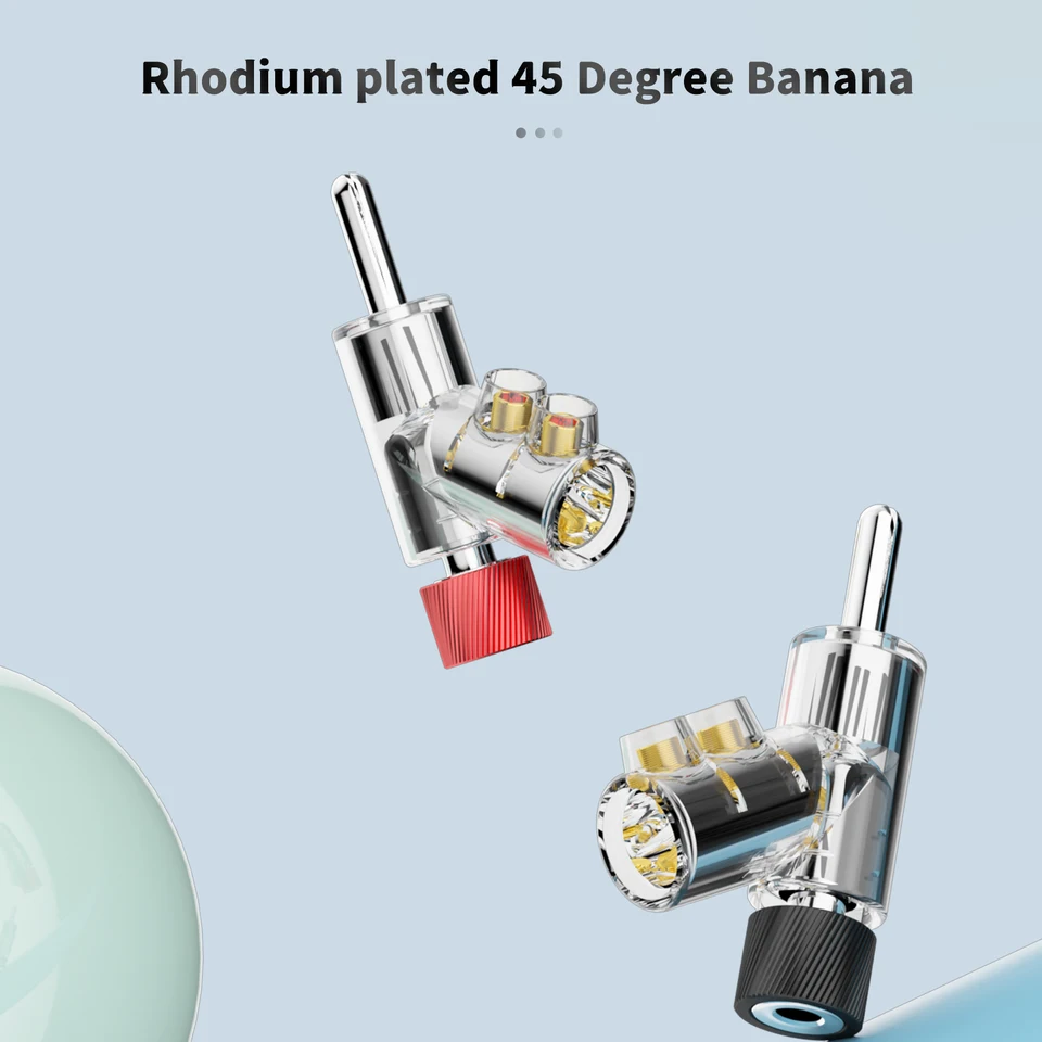 Vysoko výkonné konektory Audio reproduktorov HIFI Audio Connectors Gold/Rodium Pledeted 45 DGREE Locking Banana Plug BA1403G/R, BA1489
