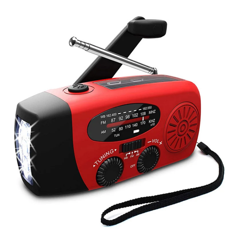 Vysoko výkonné LED baterky Ručné kľuky Dynamo Poháňané AM/FM/NOAA Rádio Radio Radio Rescue LED baterka Mobilný výkon USB