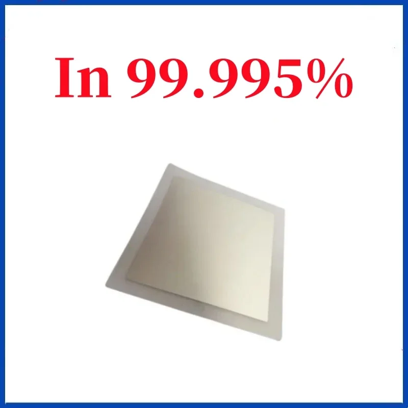 Vysoko čistota kovová indium fólia Indium list Indium Plate Indium doštička In99,995% pre experimentálny a vedecký výskum