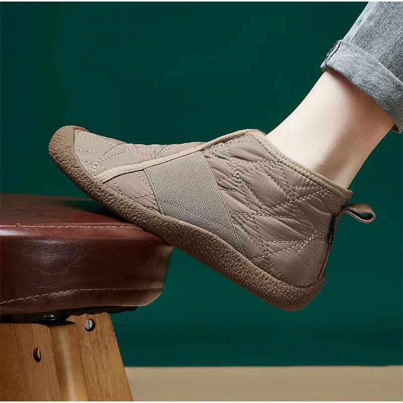 Vysokohorské ploché dámske topánky Zimné kožušiny teplé útulné tenisky vonkajšie nekĺzanie mäkké podošvy náhodné bavlnené topánky čierne zapatillas mjer
