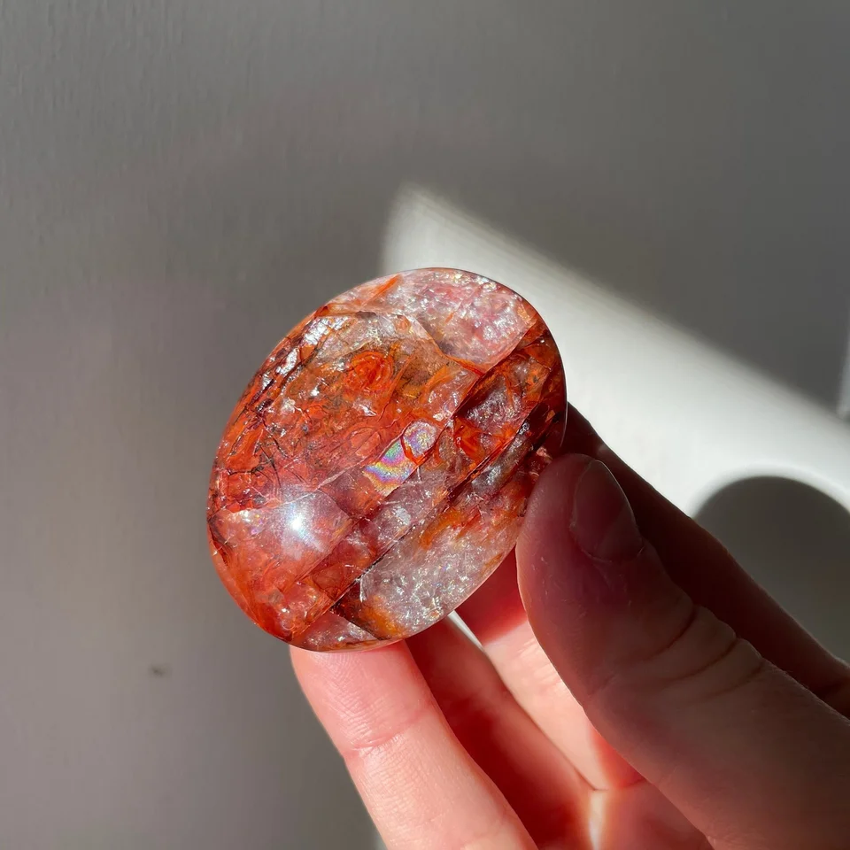 Vysokoký požiarny kremeň Palm Stone, Fire Quartz Palm Stone, Hematit Quartz, Deň matiek a darčeky k narodeninám, dekora na párty