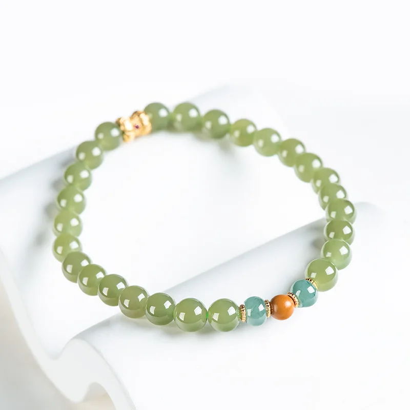 Vysokom ročníku prírodného materiálu Hottan Jade Sapphire Ratcelet Jade Dámske starožitné doplnky Náramok Gift