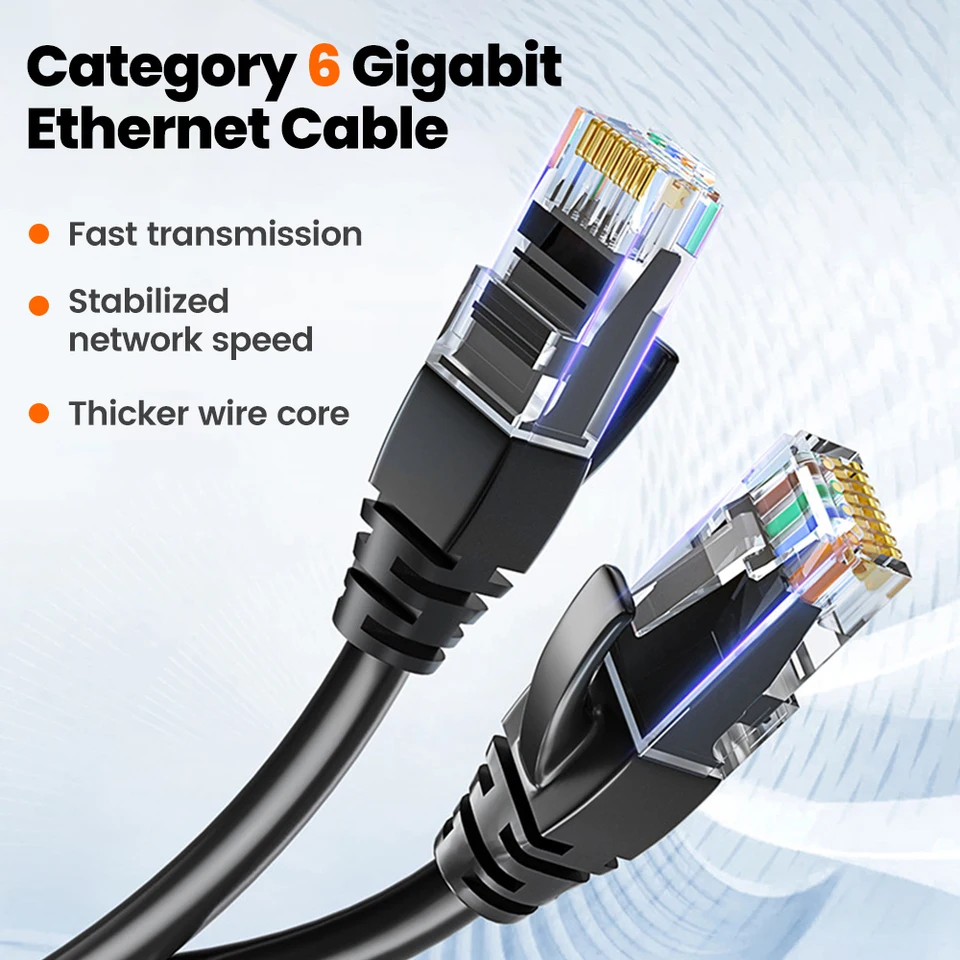 Vysokorýchlostná rýchlosť 1 000 Mbps Cat 6 ethernet kábel UTP RJ45 Sieťový kábel pre PS5 PS4 Xbox PC internetový modem Router Cat6 LAN kábel