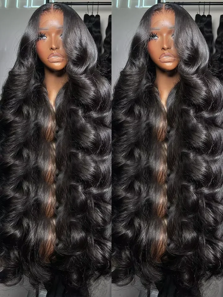 Vysoká 250% hustota 40 46 palcov hlboká vlna 13x6 HD Lace Front Human Human Vlasy Voda Curly Kučerav