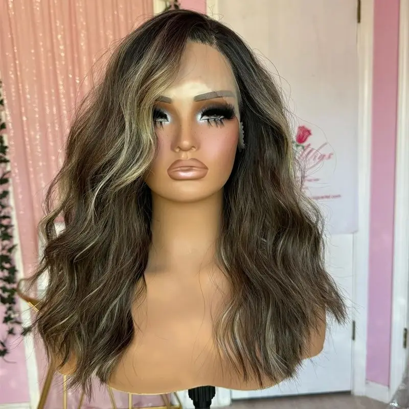 Vysoká hustota 13x4 ombre blondínka hnedá čipka predná syntetická parochňa bez parochne parochňa Dámska parochňa vpred