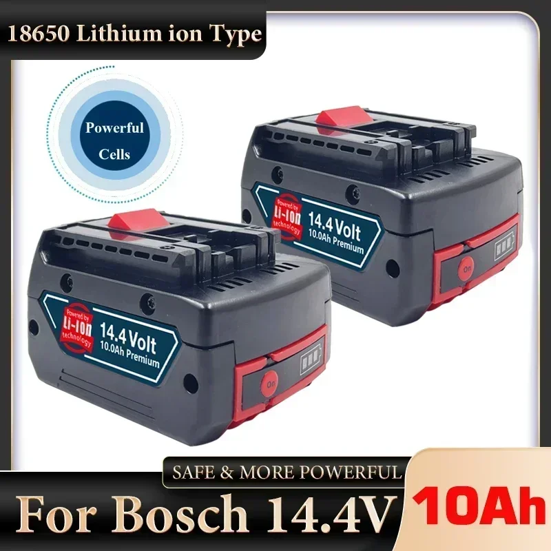 Vysoká kapacita 14V/14,4V 10AH Nabíjateľná lítiová batéria pre Bosch Acreless Drill Screwdrivers Bat607, BAT607G, BAT614 G
