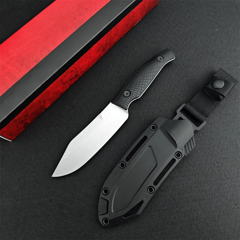 Vysoká tvrdosť KS 1083 CAMP 5 Opravený lovecký nôž D2 Stonewash Blade Nylon Fiber Ruckoviny Vonkajšie taktické nože prežitie EDC Nástroj EDC