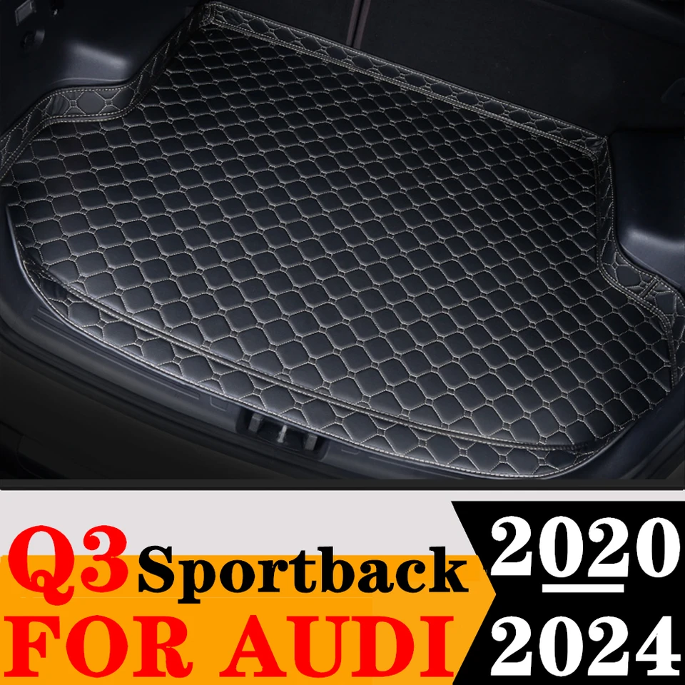 Vysoké bočné auto kmeň kmeňa pre Audi Q3 Sportback 2024 2023 2022 2021 20 Tail Boot Boot Tray batožina Zadná nákladná vložka Chráňte koberec