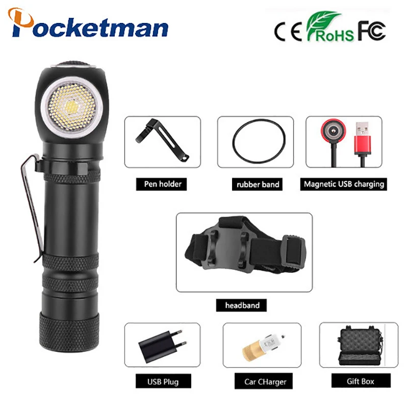 Vysoké lumeny XHP50 LED baterka Zoomliteľná baterka Hliníková zliatina USB nabíjateľné baterky sa dá použiť ako svetlometový svetlo