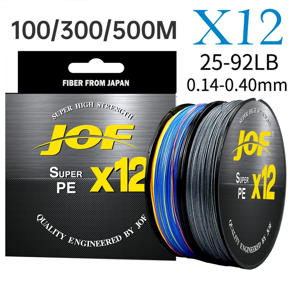 Vysoké pevnosti X12 STRÁNY 100/300/500 m Pletená rybárska linka Multifilanácia slaná voda Lure Strong Orstve Odpor 25-92lb