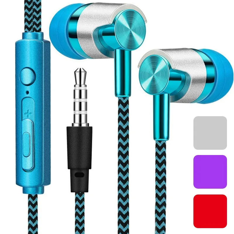 Vysoké rozlíšenie káblového slúchadla 3,5 mm do uší prenosný športový káblový headset s mikrofónnym slúchadlami pre mobilné telefóny