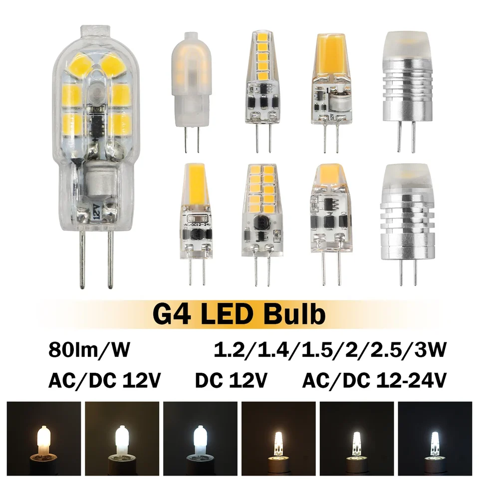 Vysoké svetlo LED Mini G4 AC DC 12V 24V Nízka energia 1,2 W 1,4 W 1,5 W 2W 3W účinnosť Strobe zadarmo pre krištáľovú lustrovú kuchyňu toaletu