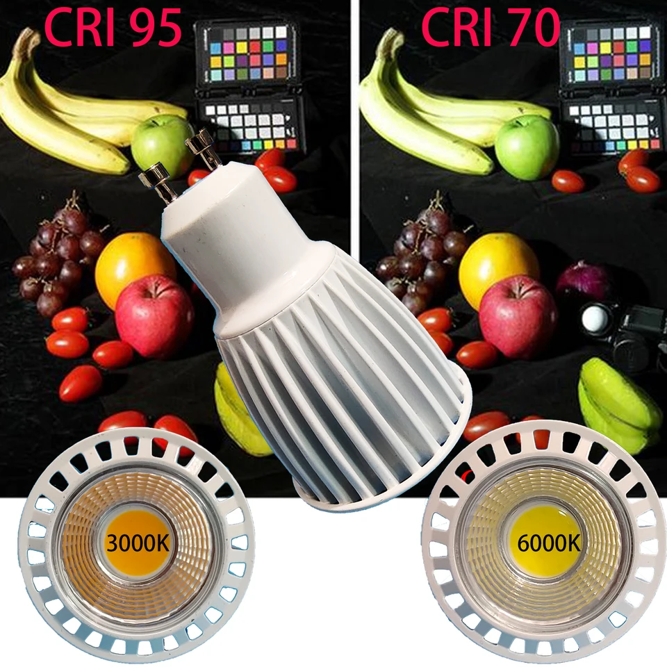 Vysoký CRI RA95 Vysoký jas 7W 600LM - 700LM GU10 Stlmenie 220V AC COB LED Spotlight LED žiarovka žiarovky pre fotografiu fotografie