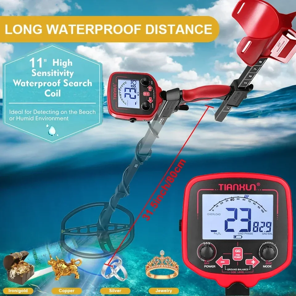 Vysoký presný podzemný detektor kovov Tianxun TX 850 Pro Výkonný detektor Gold Detectors Treasure Hunter Seeker Detector Detektor