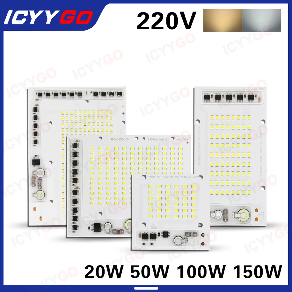 Vysoký výkon 100 W 150 W LED svetlo panel AC 220V Nepotrebný ovládač SMD5054 PCB Svetlá doska pre DIY Lightlight