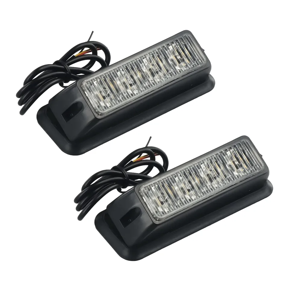 Vysoký výkon 4 LED oranžové oranžové svetlo lampy Získanie blikajúceho blikajúci gril pre autá SUV Vans Trucks Lifespan počas 50000 hodín
