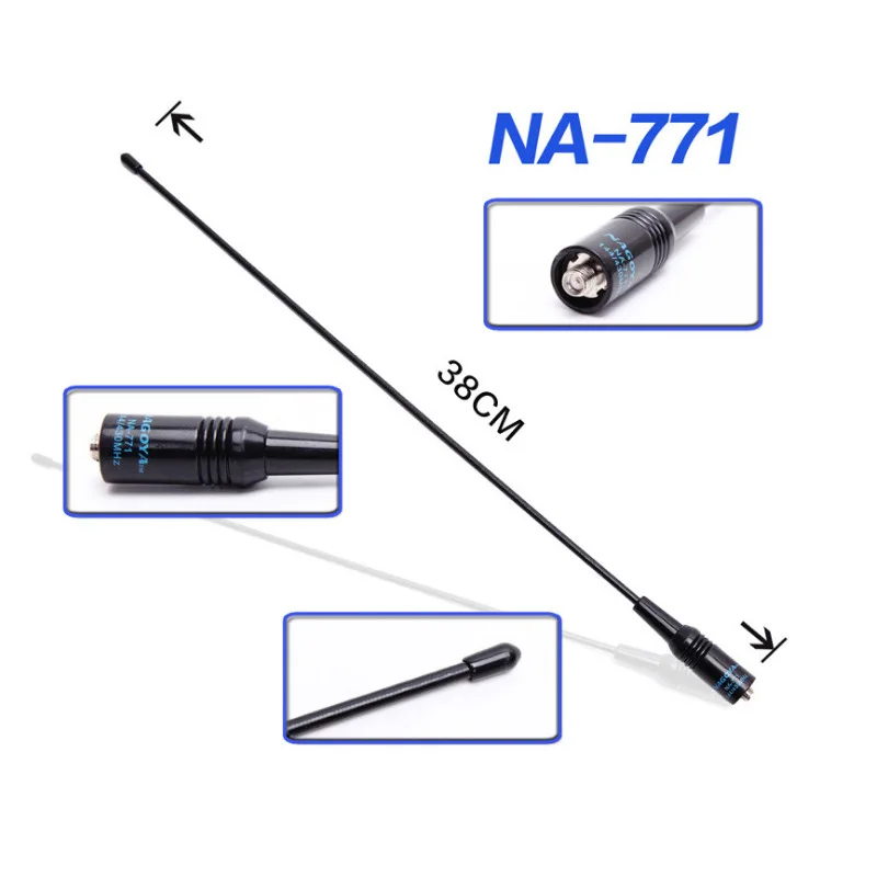 Vysoký zisk Baofeng Na-771 SMA-F Walkie Talkie Antenna VHF UHF Dual Band pre Kenwood pre Baofeng UV-5R UV-82 BF-888S H-777 Rádio Rádio