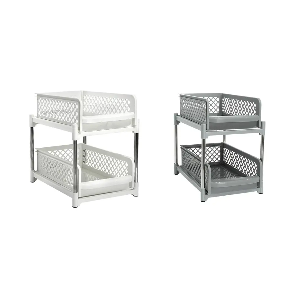 Vytiahnite kabinet organizátor sprchový šampón Rack 2 úrovne posuvné zásuvky na stenu na stenu Organizátor korenia Organizátor Pantry Kitchen
