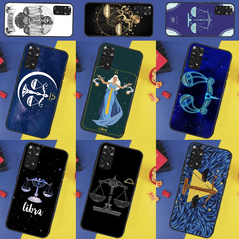 Vyváženie Zodiac Váhy pre prípad Xiaomi Redmi Poznámka 12 7 8 9 10 11 Pro 8T 9S 10S 11S Redmi 9 10 9c 12c 9T 10A 10C Cover