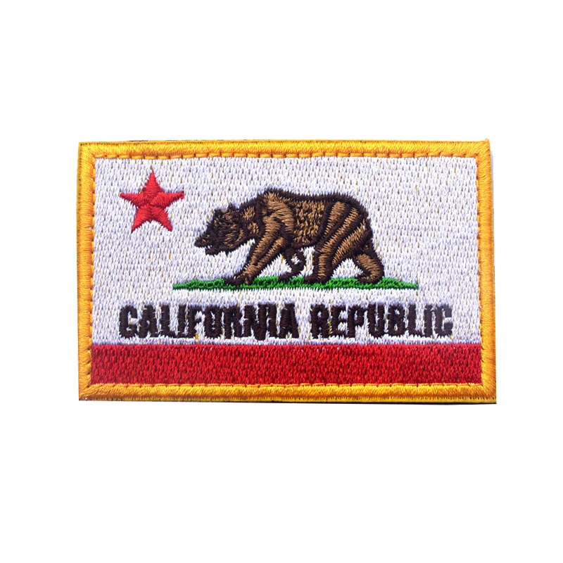 Vyšívacia záplata USA Kalifornia štátna vlajka Patch taktické znaky odznaky Aplikácie Patches for Bunder Batch