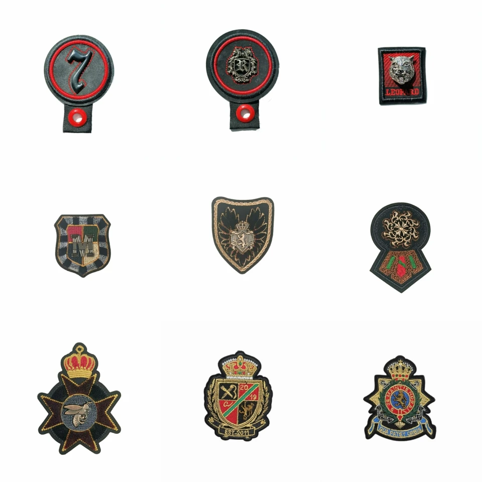 vyšívacie kovové koruny kotvenie mačiek Letter Bee Eagle Lion Tiger Letter Horse Shield vyšívané škvrny pre oblečenie OR-51