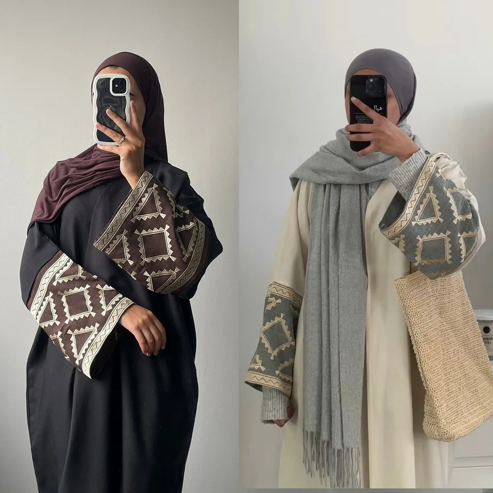 Vyšívacie moslimské abaya pre ženy modlitba eid šaty Maroko ramadán 2024 Čierny Abayas Kaftan Islam Cardigan Dubai Arab Long Rúch