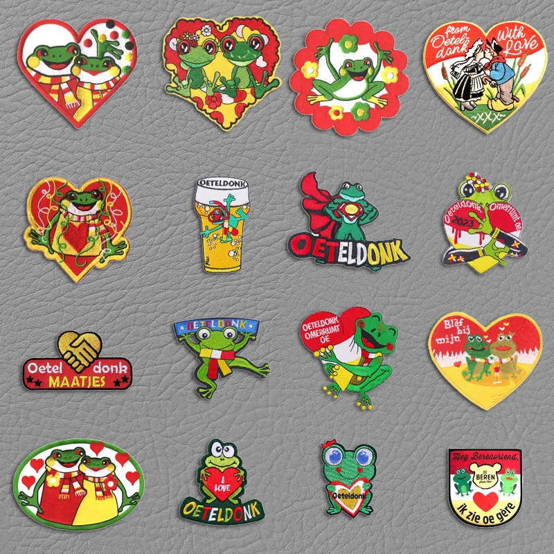Vyšívacie nálepky na nálepky DIY DISH SRDDY FROG NETERAND OETELDONK PARTY KARNIVE KARNIVE KARTOKNÉ APTION Železo na záplatách na oblečenie