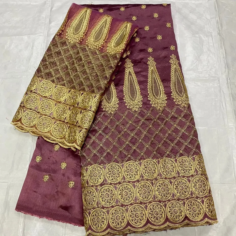 Vyšívanie 5 yardov African George Lace Lace s 2 yardmi čistá látka pre 1 set Lyg150-200yy