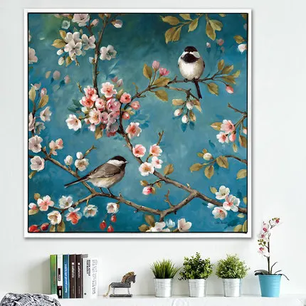 Vyšívanie, krížový steh pre domácich majstrov, plná výšivka, slivka kvetina Lucky Bird Print Pattern Cross Stitch Darček stena Domovod