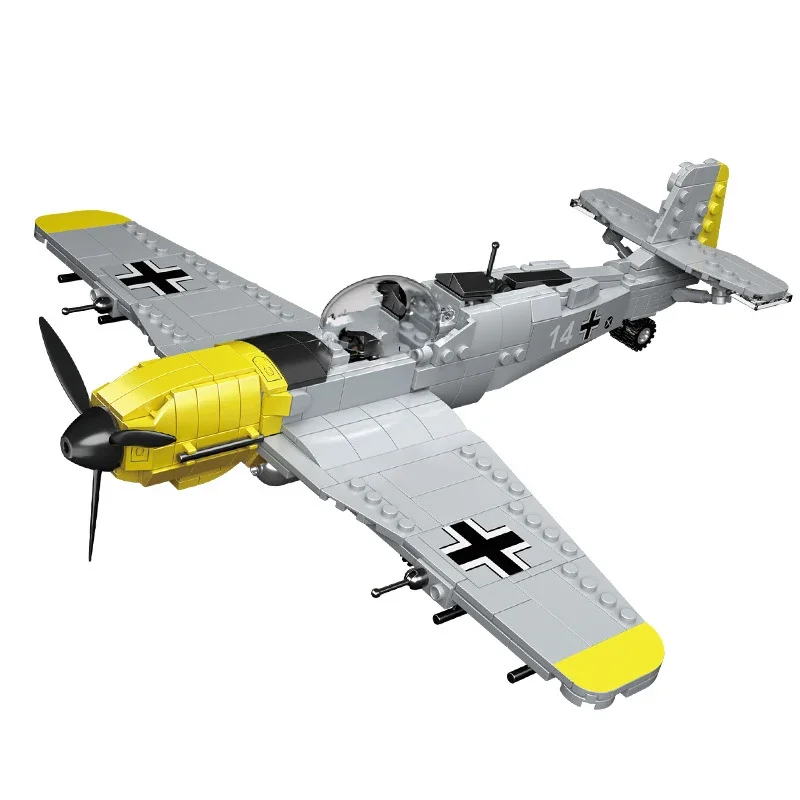 Vzdelávanie 1:48 armáda BF-109 Bojovné bloky 471ks mini tehly pre deti s postavami vojenských vojakov