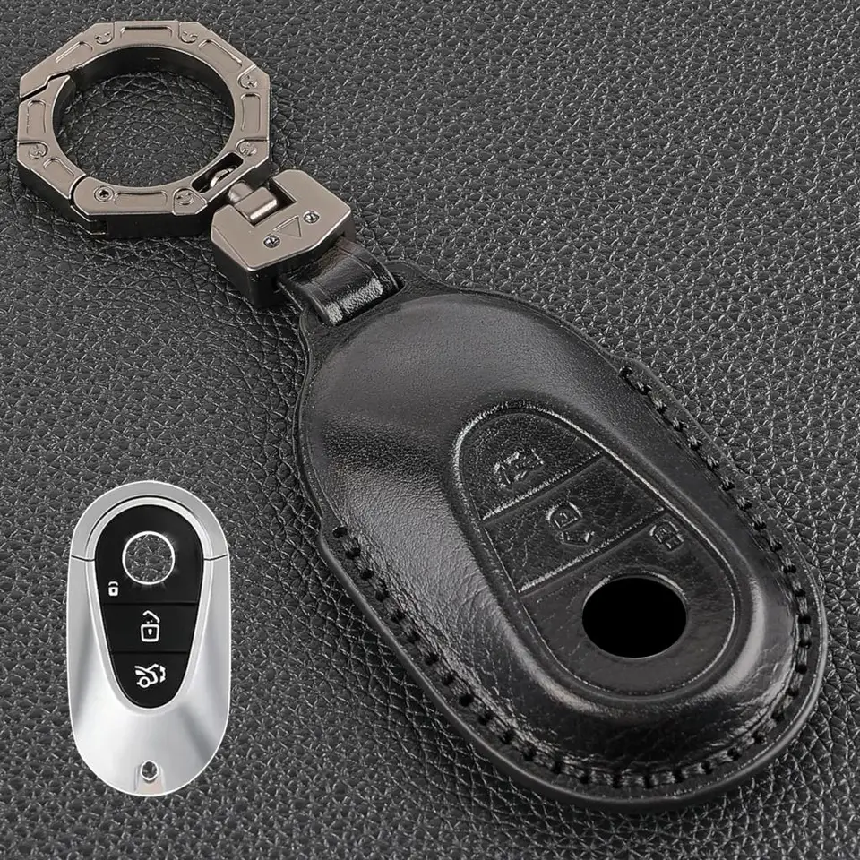 Vzdialený automobilový kľúč FOB Chain Cover Cover Case 2 Originálna koža pre Mercedes Benz SC Class S450 S500 S480 S580 2021 2022 2023
