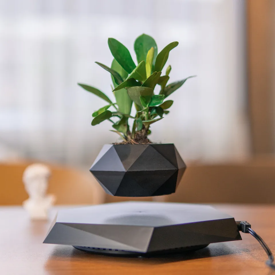 Vzduch bonsai plávajúce hrniec Levitating Plant Pot Magnetická levitácia pre umelé rastliny kvety kvety domáce dekorácie spálne nočné svetlo