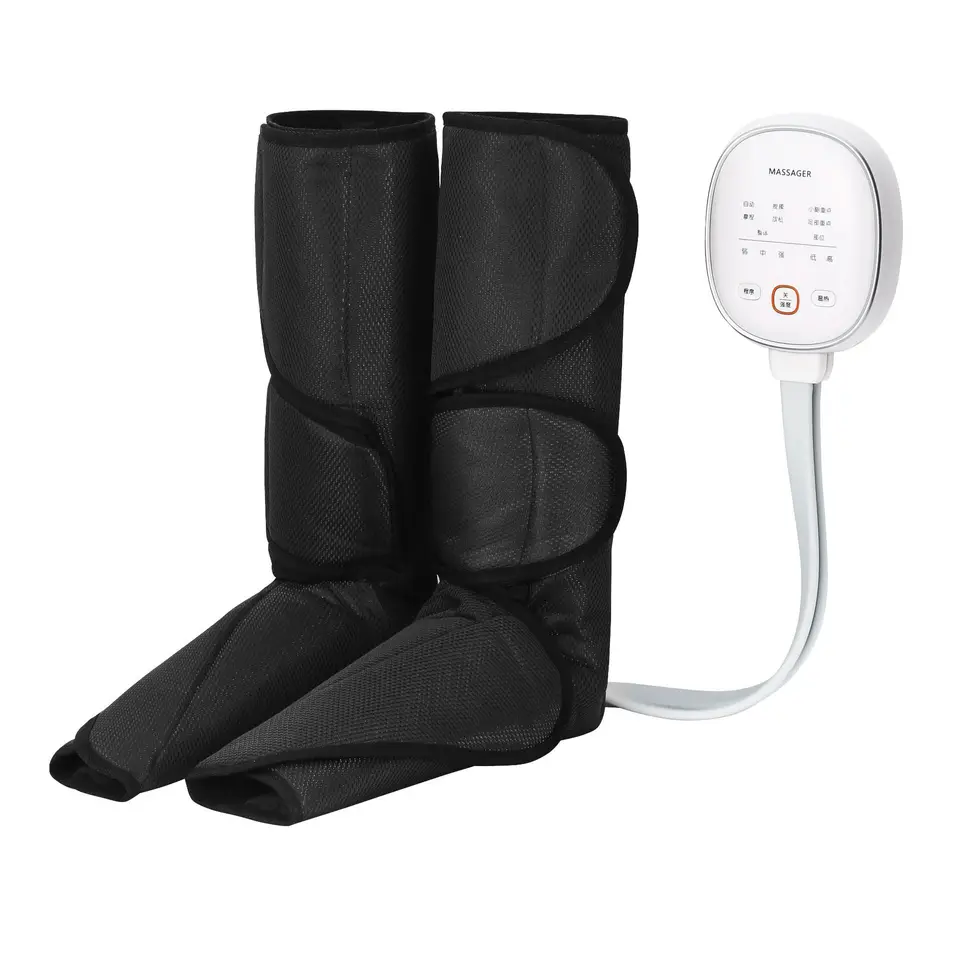 Vzduchová kompresná noha Massager lýtkové lýtkové masáž obalu na podporu krvného obehu a relaxačnej batožinovej škatule nôh