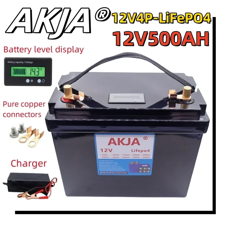 Vzduchová rýchla preprava 12 V LIFEPO4 BATTERSKÁ 400AH500AH Vstavané BMS Littium Fosforečnerné batérie 6000+Životnosť solárneho cyklu golfového vozíka