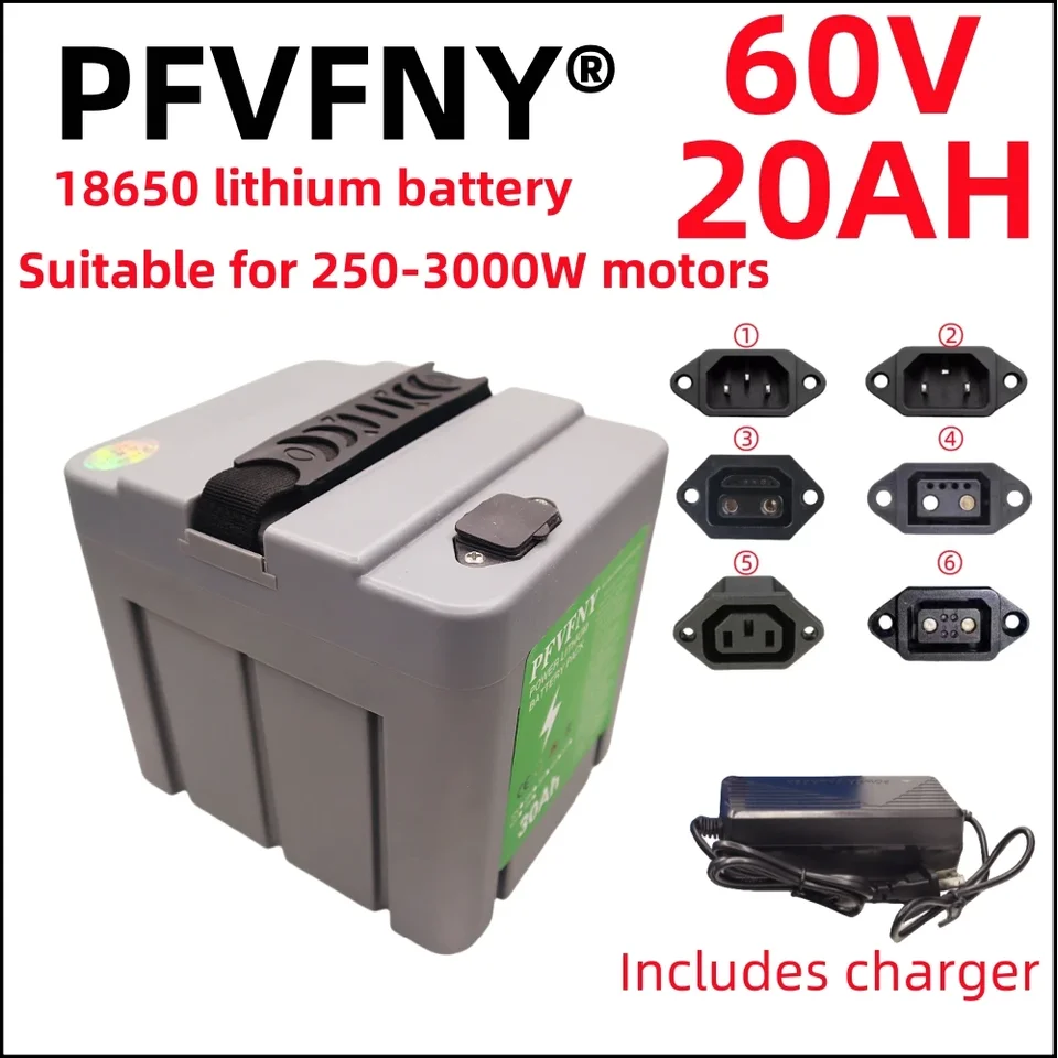 Vzduchová rýchla preprava nová plná kapacita Power 18650 lítiová batéria 60 V 20AH-50AH lítium batérie vhodný pre 250-3000W