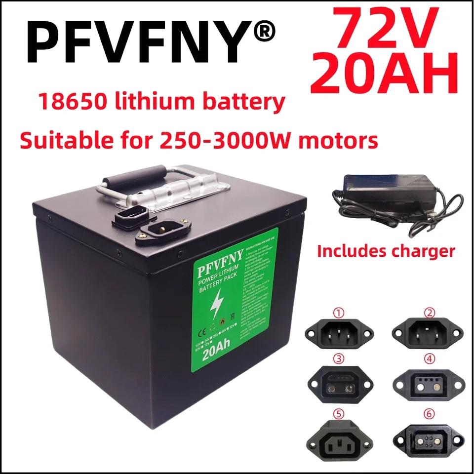 Vzduchová rýchla preprava nová plná kapacita Power 18650 lítiová batéria 72V 20AH-40AH lítiová batéria BATCELE VLHA PRE 250-3000W