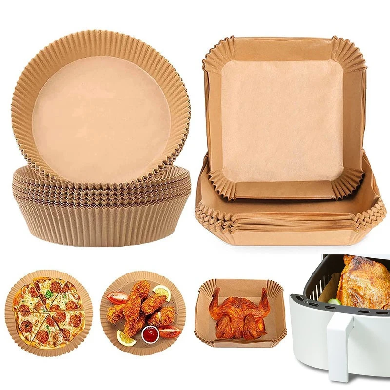 Vzduchové fritéza jednorazové papierové vložka Nonplát na grilovanie Round 16cm Airfryer Pekáčanie papierovej vložky na panvicu