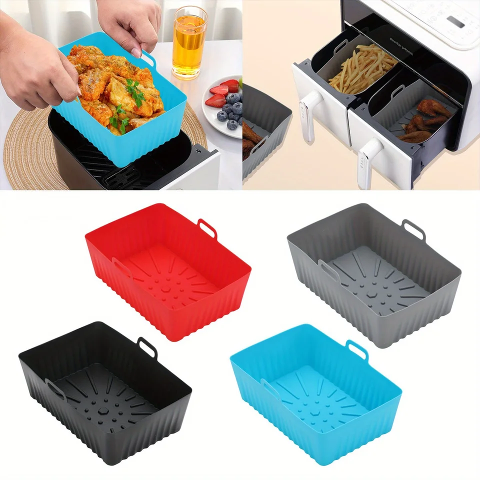Vzduchové fritézy Ruka na pečenie, Silikónový košík Fryer Silikone Silikone Fold Pizza Round Round Grill Grill Air Fryer Príslušenstvo