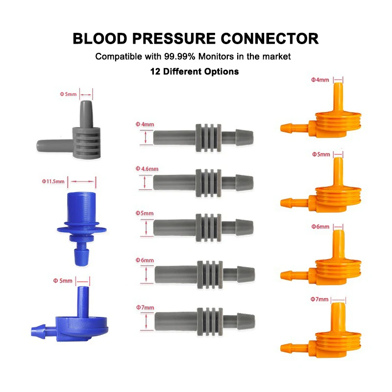 Vzduchové konektory adaptéra pre hadicové trubice pre konektor pre BP NIBP sphygmomanometer digitálny manuálny manuálny merač krvného tlaku Monitor Monitor