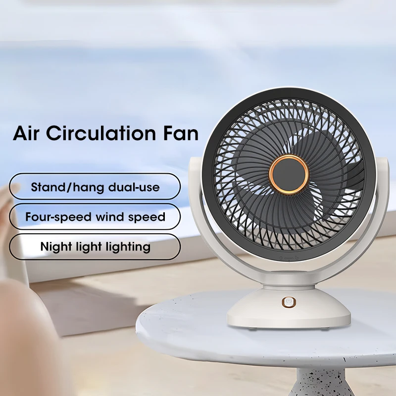Vzduchový obeh elektrický ventilátor tichej plochy nabíjateľné otáčanie 360 ​​stupňov Rotácia ventilátor Študent internát malých chladiacich ventilátorov ventilador