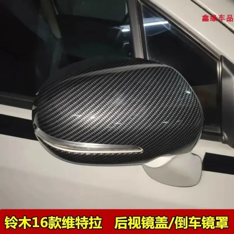 Vzor z uhlíkových vlákien ABS RCarearView Mirror Cover Tink/RESTREVIEW Zrkadlo Dekorácia pre Suzuki Vitara 2015-2018 Styling automobilu