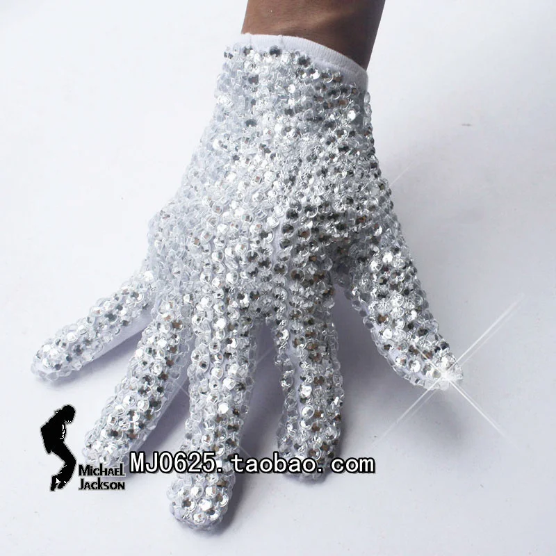 Vzácna módna ručne vyrábaná krištáľová rukavica MJ Michael Jackson Single Side Rhinestone Zbierka Billie Jean Zbierka