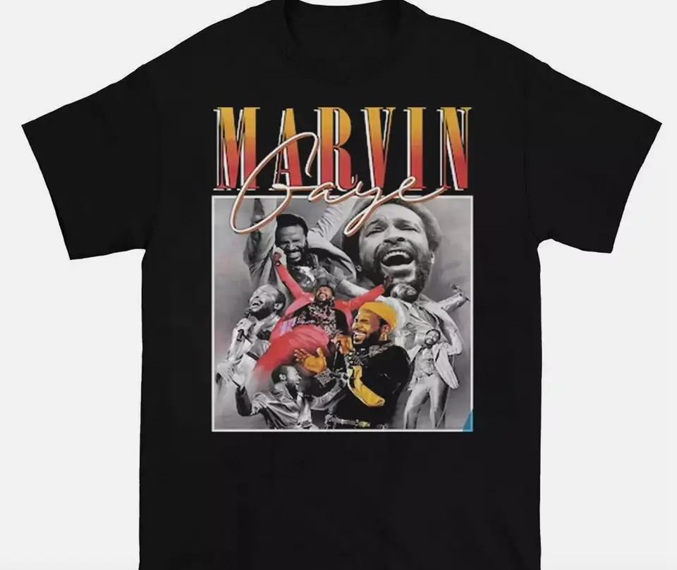 Vzácne tričko Marvin Gaye tričko bavlnené tričko s 5xl unisex