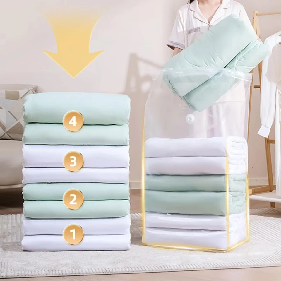 Vákuové skladovacie vrecká jumbo kocka extra veľké vákuum zapečatené bgas pre pokrývky prikrývky prikrývky vankúšov